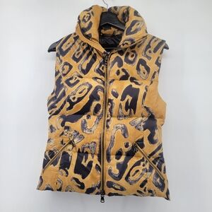 Emilio Pucci Down Filled Animal Print Vest Brown and Black S8ze 6